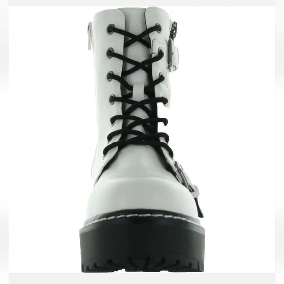 New Wild Pair White Combat Boots 9 NWOB - Picture 12 of 12